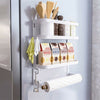 Refrigerator Side Shelf Fridge Hanging Rack Seasoning Organizer & 2 Towel Holder