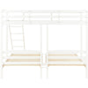3FT Triple Sleeper Table Ladder Solid Pine Wooden Bunk Bed Children Single White