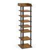 7 Tier Shoe Rack Vertical Tall Storage Shelf Unit Cabinet Organizer Rustic Brown