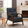 Classic Accent Sofa Chair PU Leather Armchair Ergonomic Leisure Lounge Chair