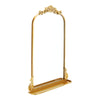 Large Antique Ornate Wall Mount Mirror Bathroom Makeup Arch Floral Decor W/Shelf