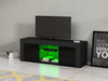 Panana TV Unit Cabinet Sideboard Glass Shelf Storage Modern Stand Matt Black