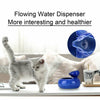 1.6L Blue Lotus Pet Drinking Water Fountain Cat Electric Automatic Bowl Filter