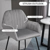 Modern Accent Chair Velvet-Feel Upholstered Lounge Armchair Grey