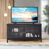 TV console table for TVs up to 50'' Modern TV Stand Glass Door Storage Cabinet