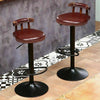 2PCS Brown Bar Stools Wooden Swivel High Leg Lifting Barstools Pub Cafe Dining