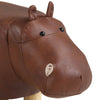 Brown Faux Leather Hippo Footstool Animal FootStool Ottomans Child Toy Gift Home