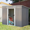 8 FT x 4 FT Outdoor Storage Shed Garden Roofed Utility Tool Shed House w/Windows