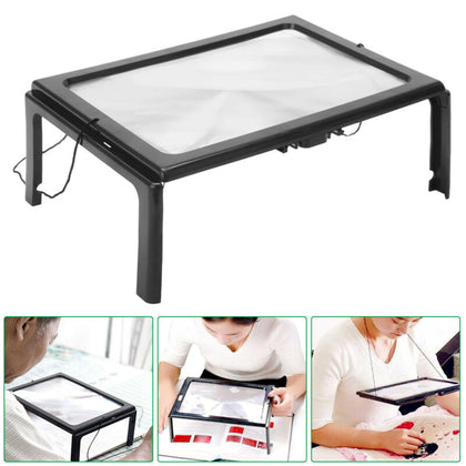Large Magnifying Glass Hands Free With LED Light Magnifier Giant Reading sewing