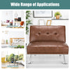Single Sofa Bed Chair 3-Position Adjustable Reclining PU Leather Lounge Couch