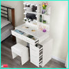 Dressing Table Makeup Vanity Set Mirror with Lights Stool Desk Organizer Dresser