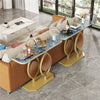 Modern Slim Console Table Marble Sofa Desk Pedestal Table Living Room Furniture
