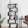 6-tier Bookcase Industrial S-Shaped Bookshelf Wooden Storage Display Shelf Home