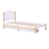 3ft Single Size Wooden Bed Frame Kids Bed with 2 Storage Drawers Cloud Headboard