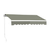 UK Retractable Awning Manual Outdoor Garden Canopy Patio Sun Shade Shelter Grey