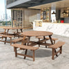 6/8Seater Picnic Table and Bench Set Wooden Outdoor Garden Pub Bench Party Table
