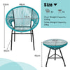 3PCS Patio Furniture Set Outdoor PE Rattan Woven Patio Chairs Set W/ Glass Table