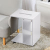 Mobile Sofa Side Table Wooden Laptop Desk Small Coffee Table Storage Shelves