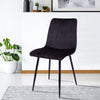 2pcs Dining Chairs Barstools Set Velvet Cushion Padded Metal Legs Kitchen Chair