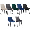 2pcs Velvet Fabric Dining Chairs Set Back Seat Metal Legs Reception Chair Office