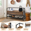 Industrial Shoe Bench Shoe Storage Bench W/ Hidden Storage Space for Hallway