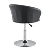 1pc Faux Leather Seat Back Barstool Metal Base Breakfast Salon Chair Adjustable