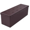 Folding Storage Ottoman Bench Tufted Faux Leather Toy Box Foot Stool Bench Seat