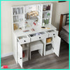 Dressing Table With 10 Led Mirror 3 Large Drawers Vanity Makeup Desk Stool Set