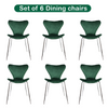 Dining Chairs Set of 6 Velvet Padded Seat Chrome Legs Kitchen Home Office Green