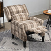 Recliner Sofa Armchair Fireside Push Back Recliner Chair w/ Footrest & Wood Legs