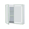 Bathroom Led Mirror Cabinet 2 Doors Toiletries Medicine Organizer Shaver Socket