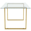 Rectangle Dining Table with TemperedGlass Top Kitchen Furniture Breakfast Dinner