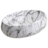 Oval Cloakroom Sink Countertop Basin 480x340mm Grey Marble Ceramic HandWash Bowl