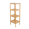 Multifunction Bamboo Shelf Free Standing Bathroom Tower Rack Corner Storage Unit