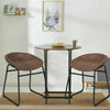 Set of 2 Bar Stool Vintage Rustic Kitchen Pub Bar Chairs Wide Back Sunken Seat