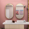 70*40cm Oval Arched Wall Mounted Mirror Bathroom Bedroom Makeup Dressing Mirror