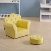 Velvet Kids Mini Sofa Children Armchair with Footstool Toddler Boys Girls Gift