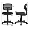 Height Adjustable Armless Mesh Computer Office Chair Y-shaped Lumbar Support