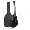 New 41 inch Cutawary Acoustic Guitar Spruce Top Grape Hole Round Back Black