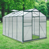 4-10ft Aluminium Greenhouse with/Door Window Galvanized Base Polycarbonate Panel