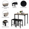 3PCS High Table & Chair Set Bar Kitchen Dining Breakfast Furniture Padded Stools