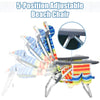 3 PCS Beach Chair and Table Set Outdoor Reclining Chairs Roll Up Camping Table