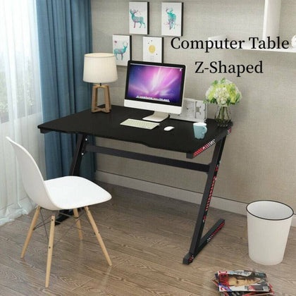 120cm Gaming Table Z Shape Stable Home Computer Desk For Gaming Monitor Keyboard