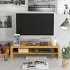 Bamboo Monitor Stand 2-tier Laptop Tablet with Holder Computer Riser Stand