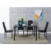 Modern Glass Dining Table and 4 Rhinestone Chairs Set Home Kitchen Furniture New