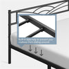 4ft6 Double Bed Platform Bed Frame with Headboard and Metal Bed Slats for Adults