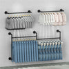 Jumbo Industrial Pipe Clothes Rack Wall Mounted Black Iron Garment Bar Closet