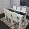 Dining Table Set and 6 4 black white Leather chairs kitchen table set of 4 or 6