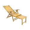 Bamboo Reclining Summer Garden Sun Lounger Deck Folding Patio Chair w/ Backrest