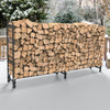 8/12FT Firewood Log Rack Tubular Basket Fireplace Burner Patio Rack Holder Stand